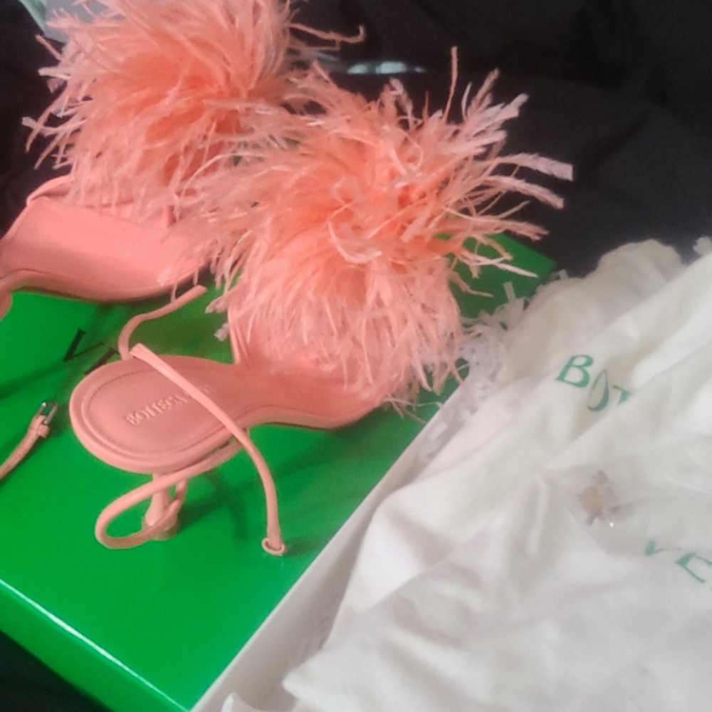 Bottega Veneta Feather Dot Sandal Flamingo